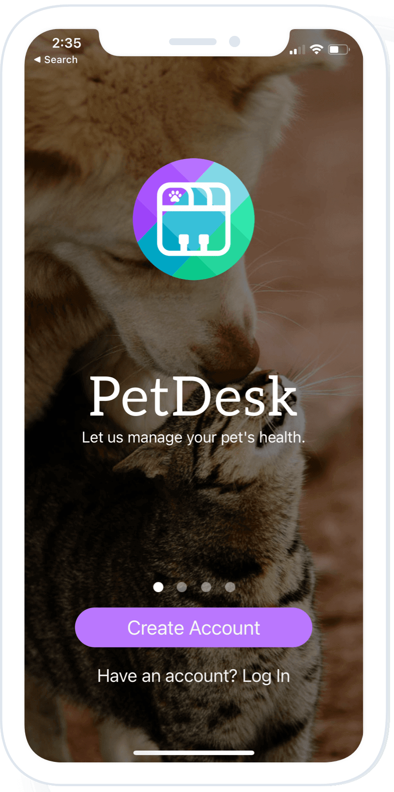 Screenshot of a petdesk app featuring tools